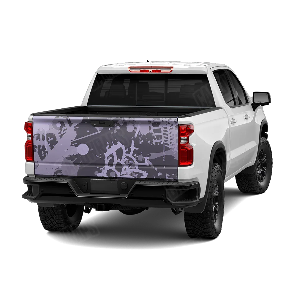 Tire Splatter Lilac Tailgate Wraps