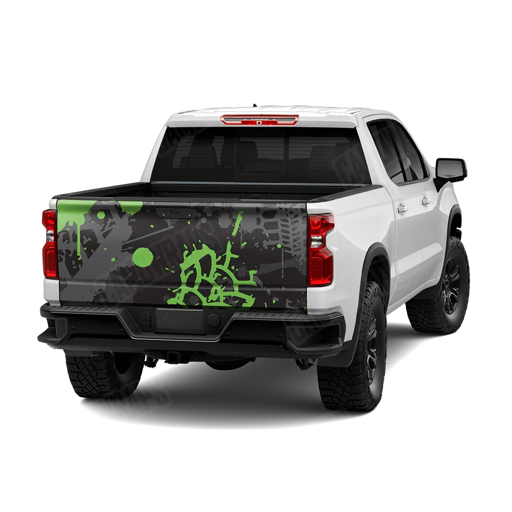 Tire Splatter Metro Green Tailgate Wraps