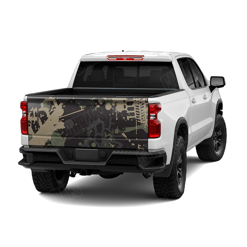 Tire Splatter Militant Charcoal Tailgate Wraps