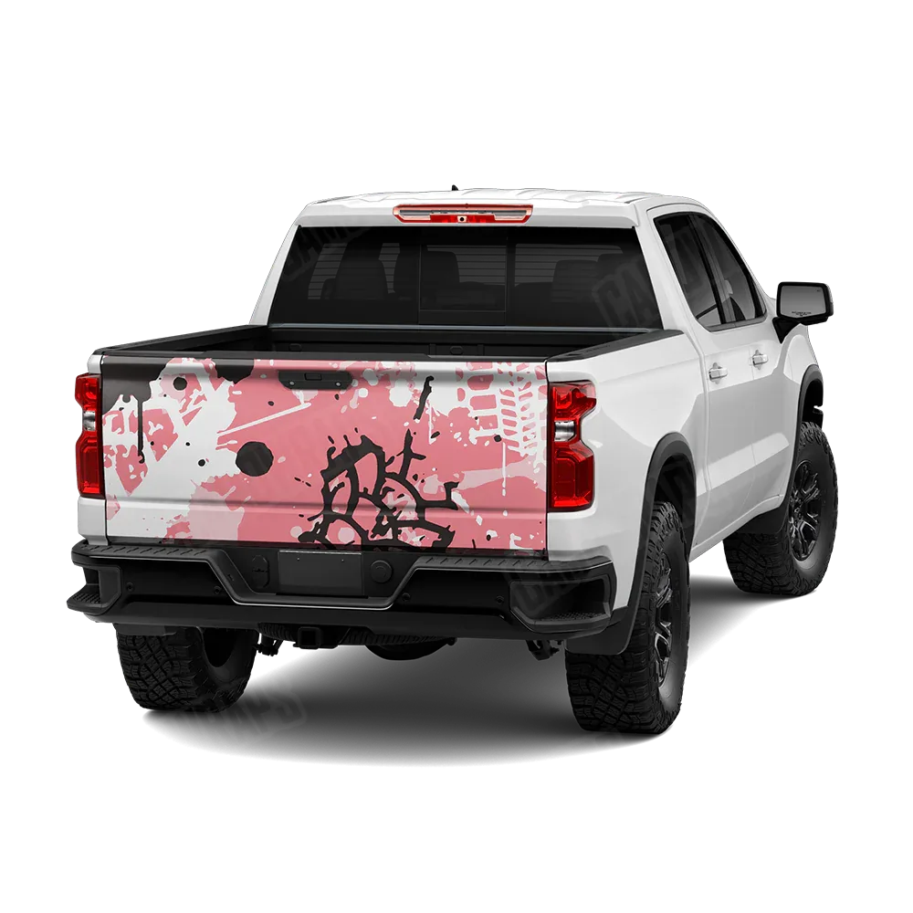 Tire Splatter Pink Tailgate Wraps