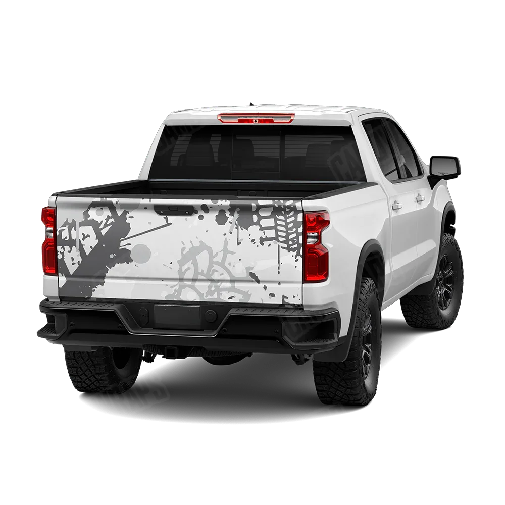 Tire Splatter Snow Tailgate Wraps