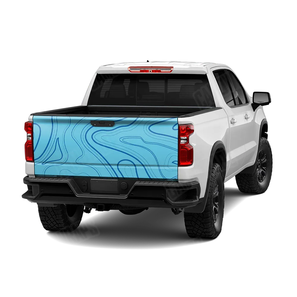 Topographic Blue Tailgate Wraps