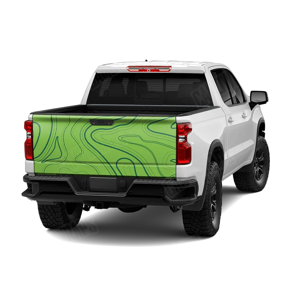 Topographic Green Tailgate Wraps