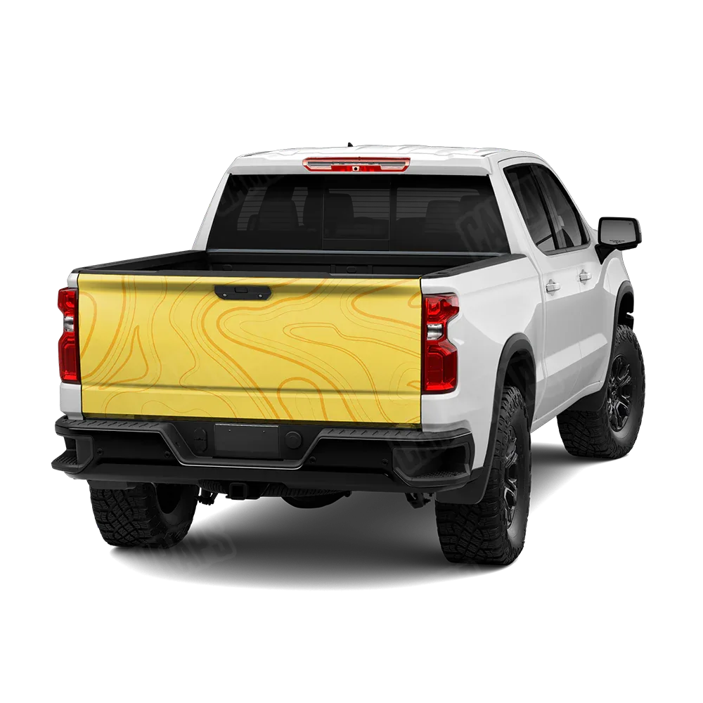 Topographic Yellow Tailgate Wraps