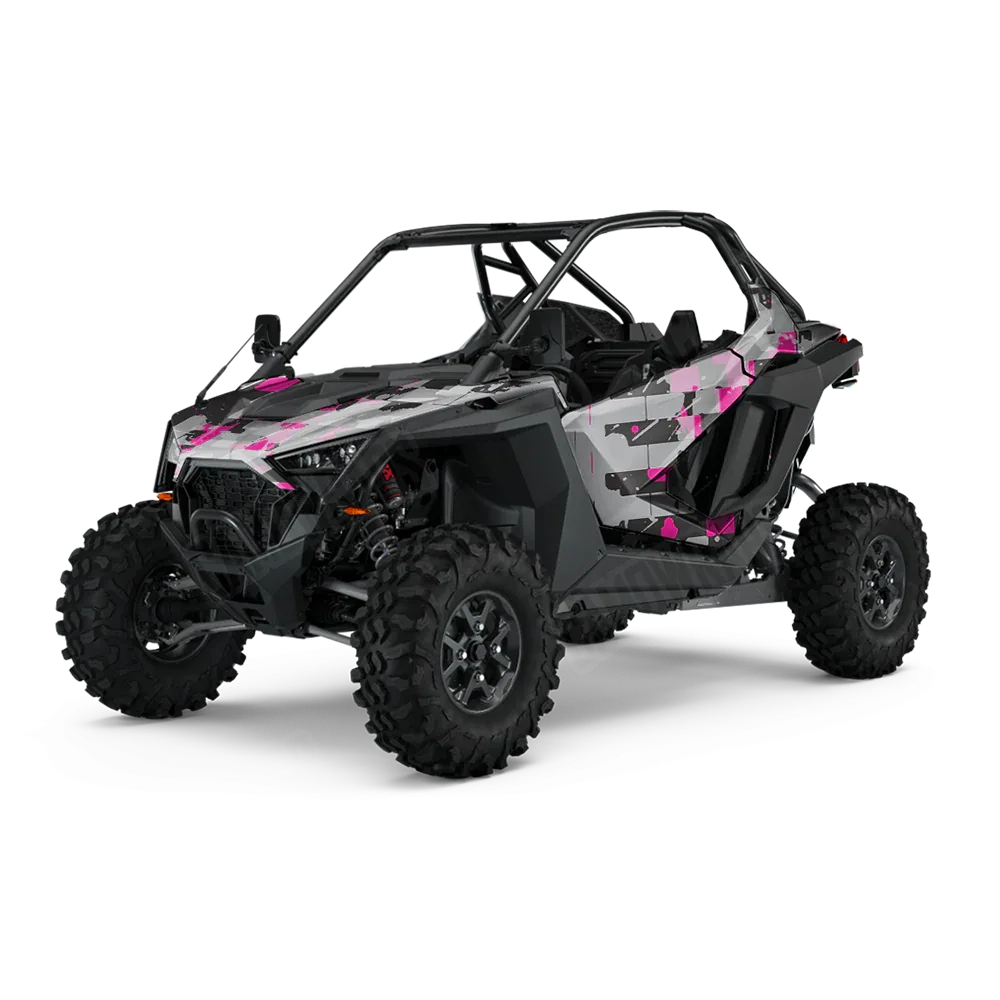 Broken Plaid Magenta Tiger UTV Wraps