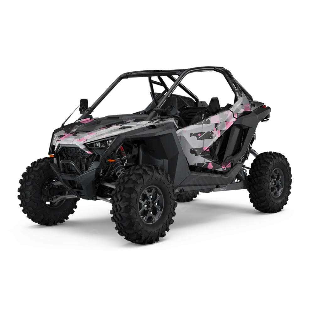 Broken Plaid Pink Tiger UTV Wraps