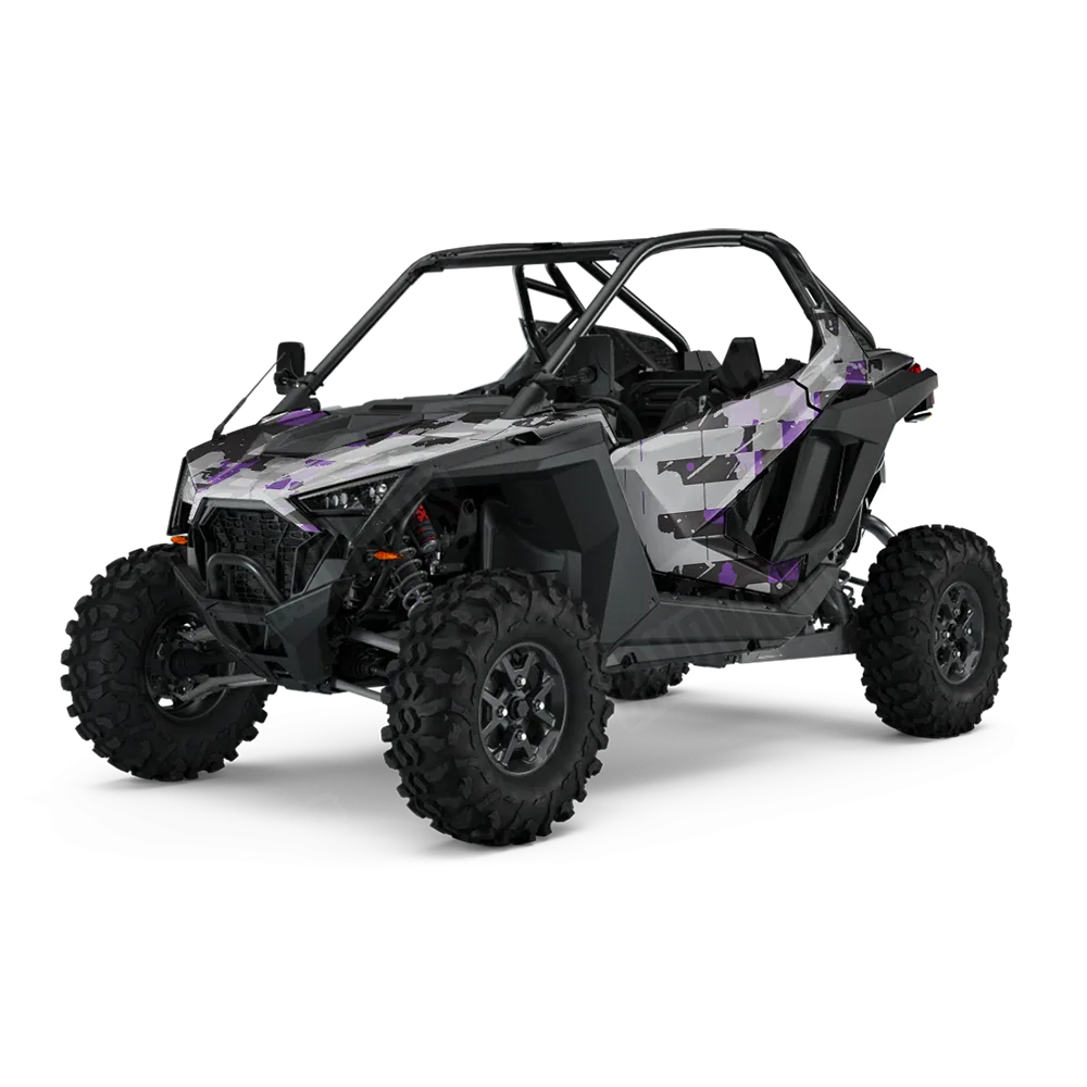 Broken Plaid Purple Tiger UTV Wraps