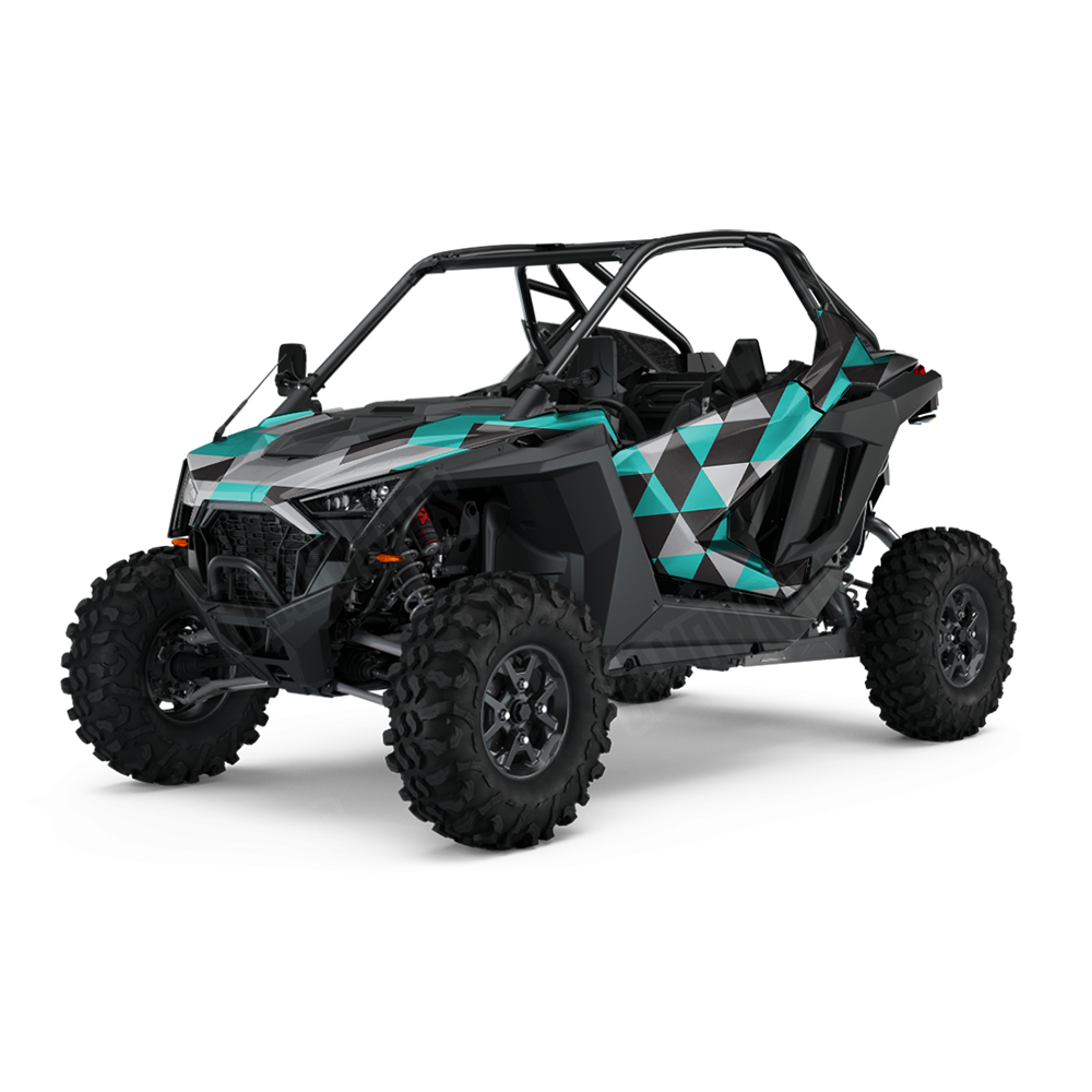 Triangle Tiffany Blue Tiger UTV Wraps