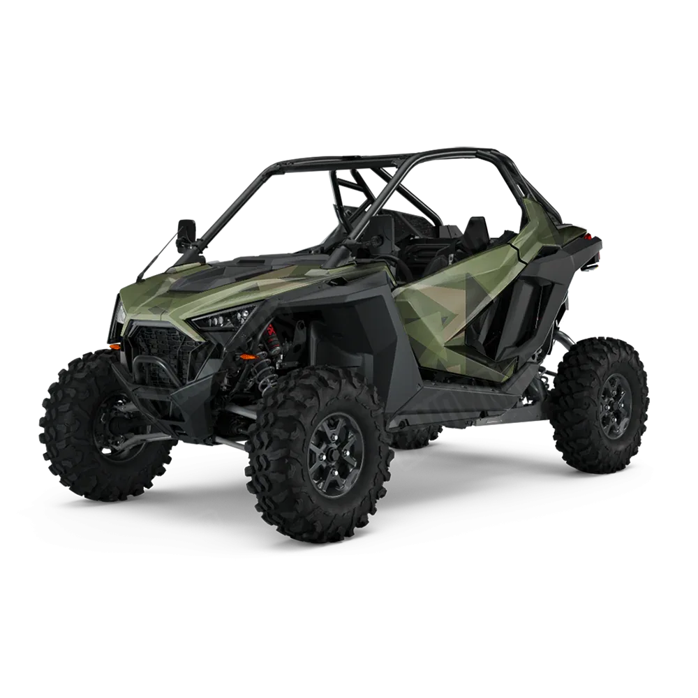 Shattered Army Green UTV Wraps