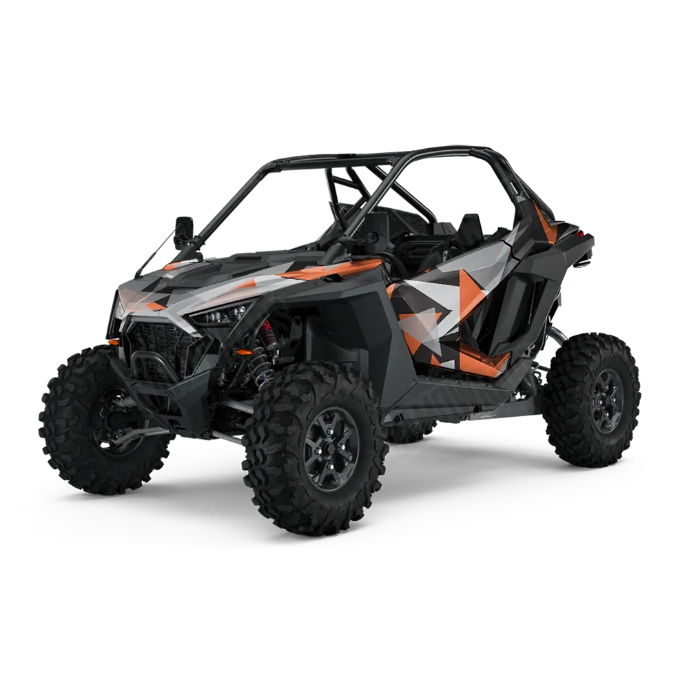 Shattered Orange Tiger UTV Wraps