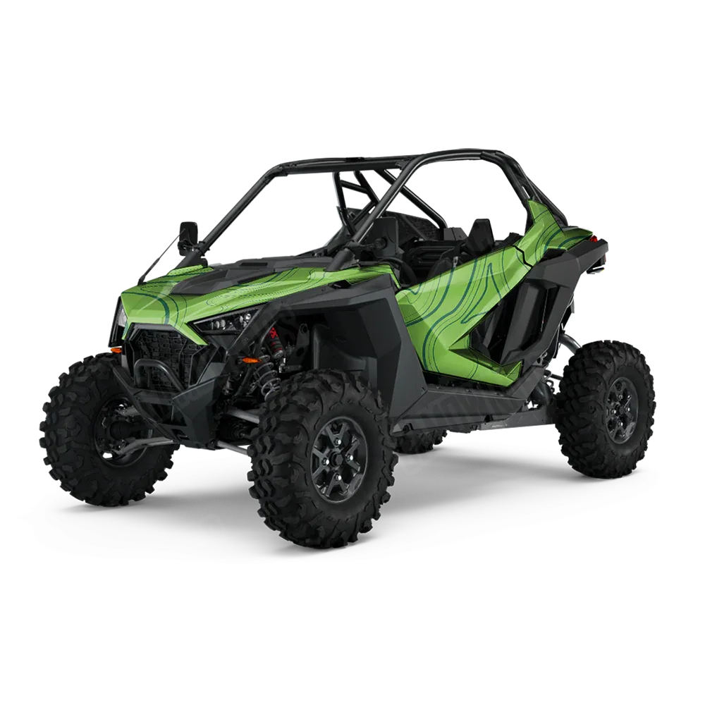 Topographic Green UTV Wraps