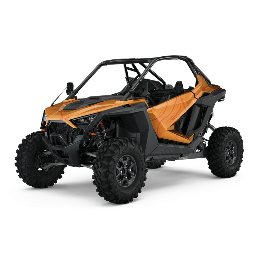 Topographic Orange UTV Wraps