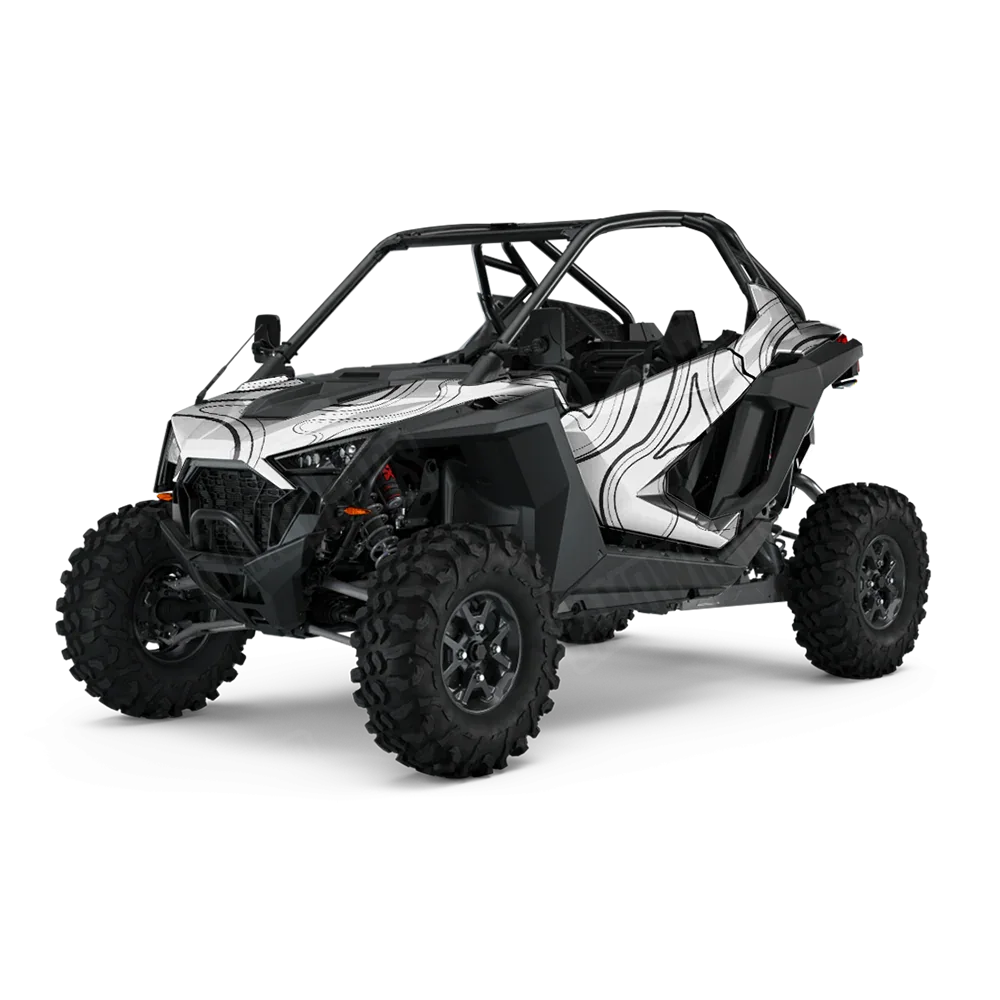 Topographic White UTV Wraps