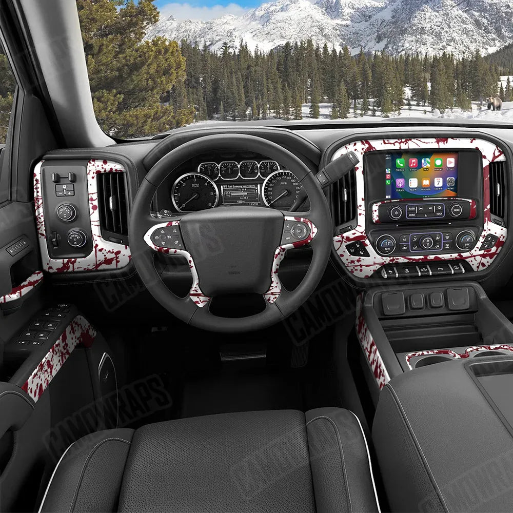 Bloodbath White Car Interior Skins