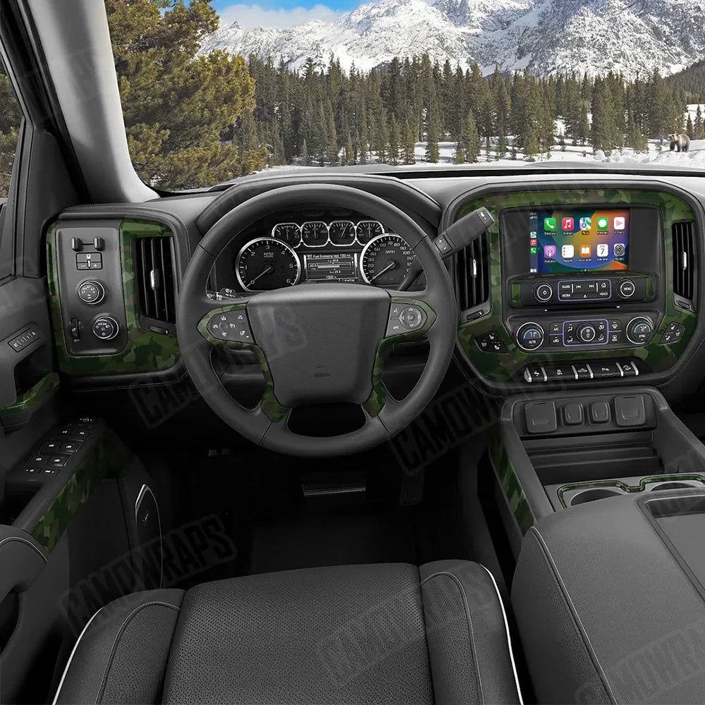 Erratic Army Dark Green Car Interior Skins
