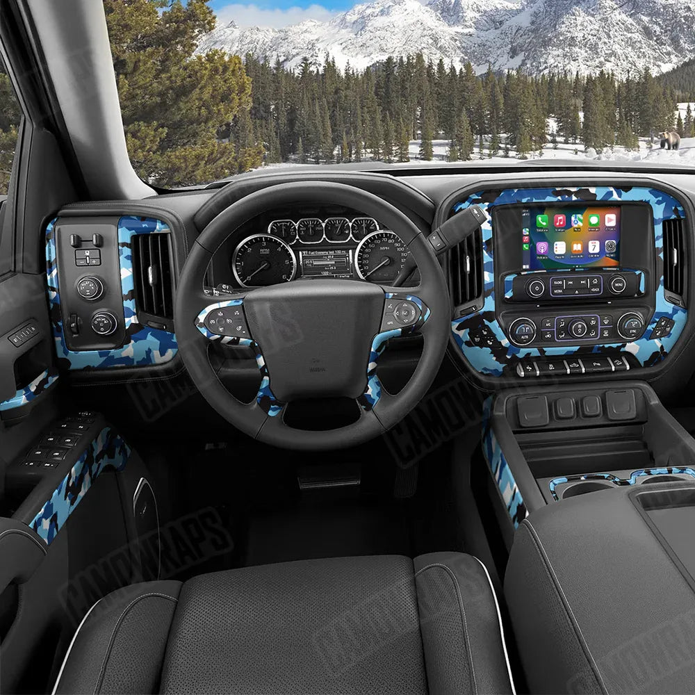 Erratic Baby Blue Car Interior Skins