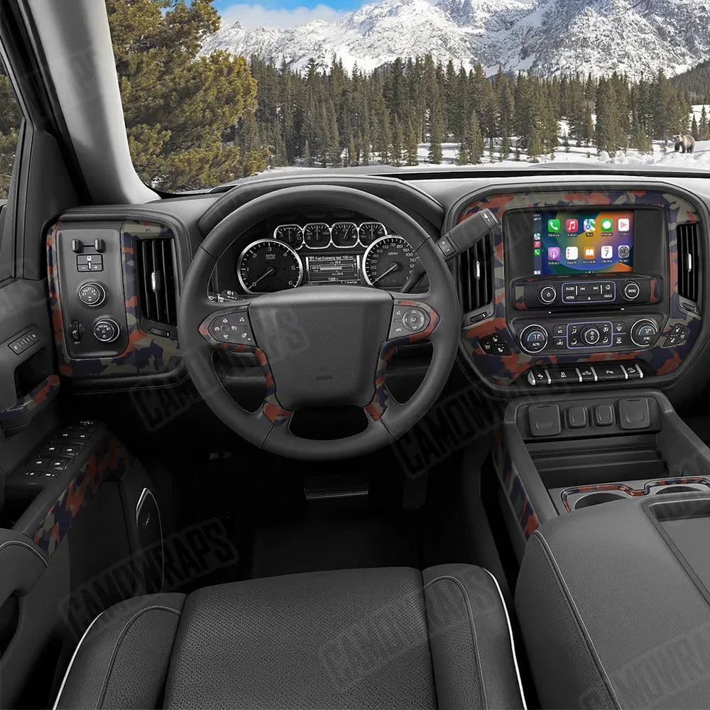 Erratic Blue Copper Car Interior Skins