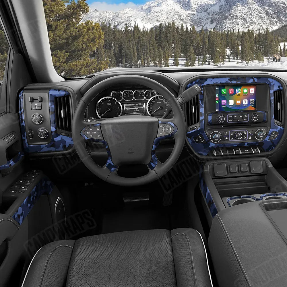 Erratic Blue Midnight Car Interior Skins