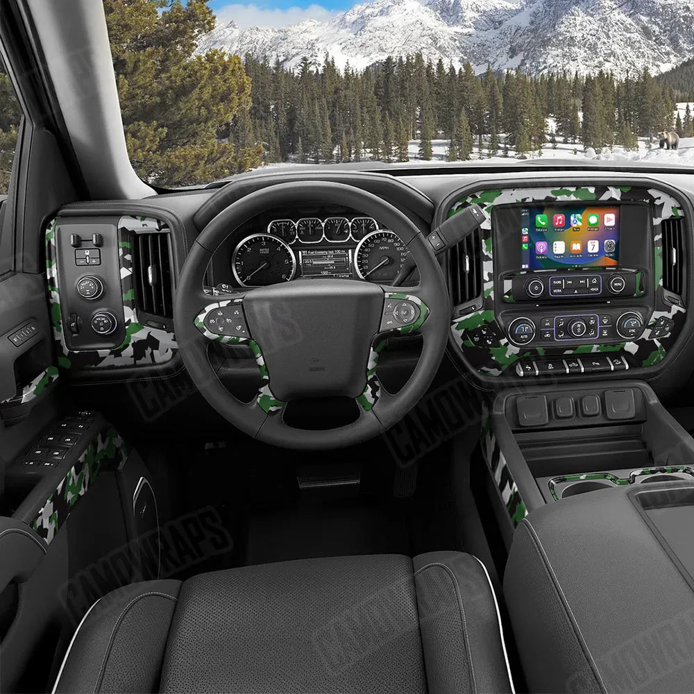 Erratic Green Tiger Car Interior Skins