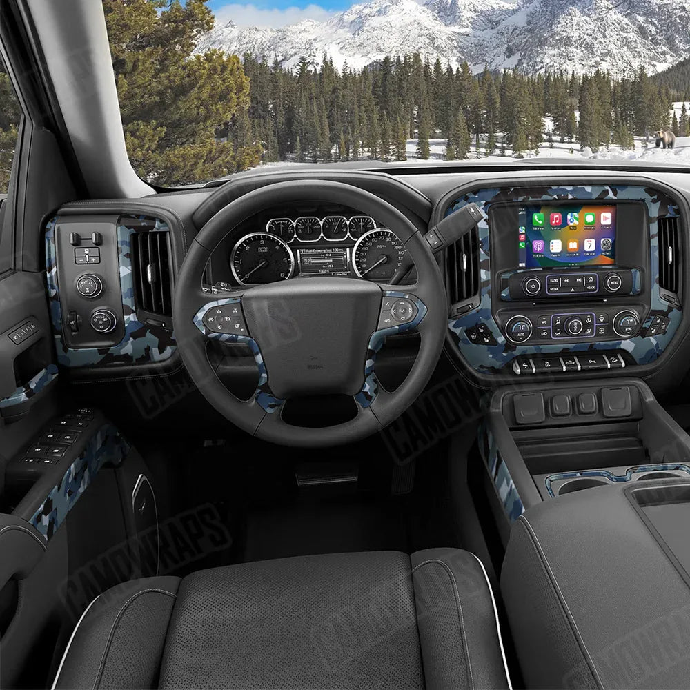 Erratic Navy Car Interior Skins