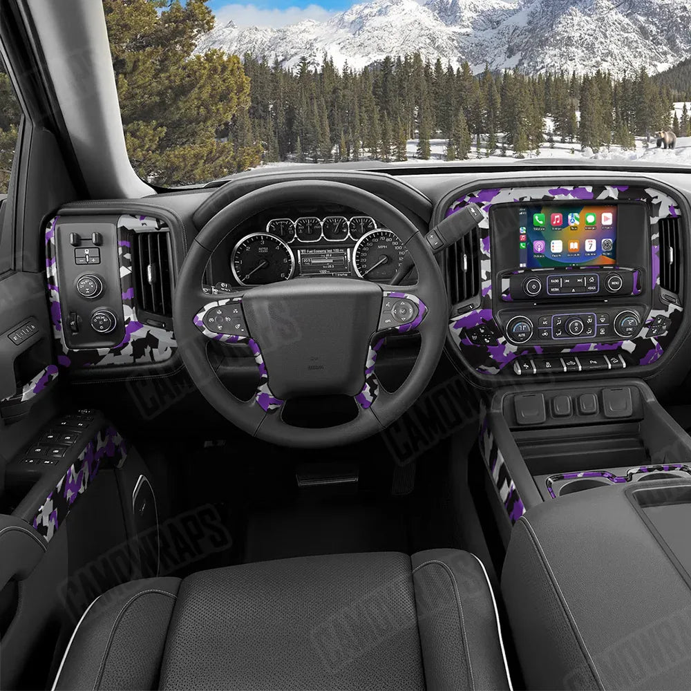 Erratic Purple Tiger Car Interior Skins