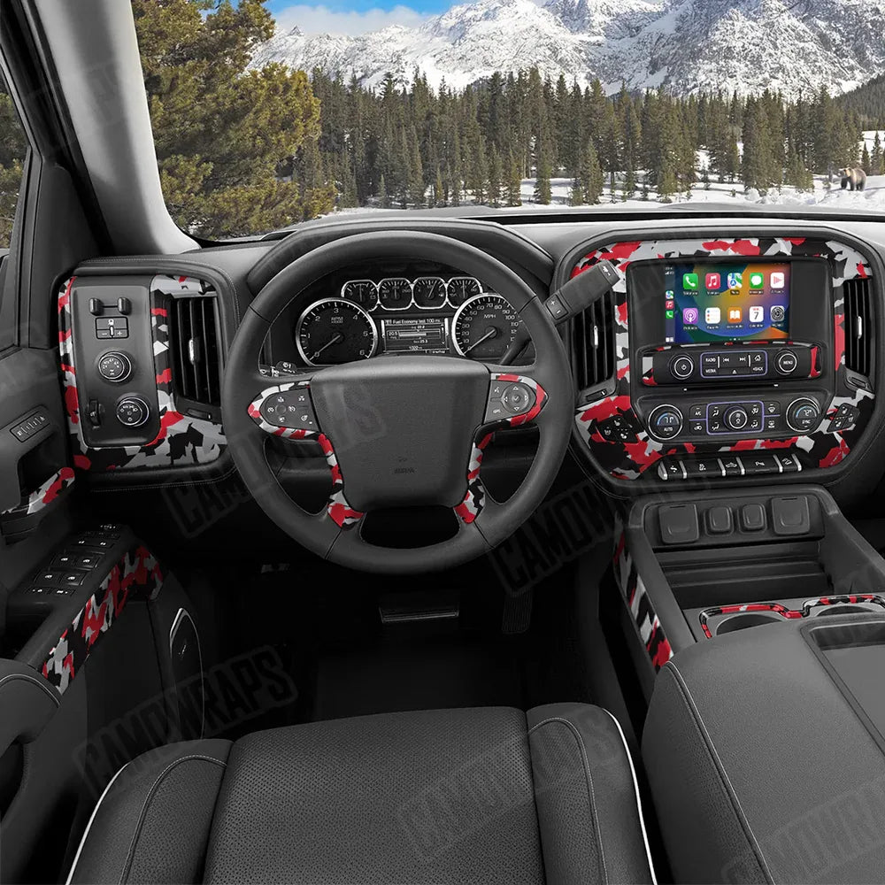 Erratic Red Tiger Car Interior Skins