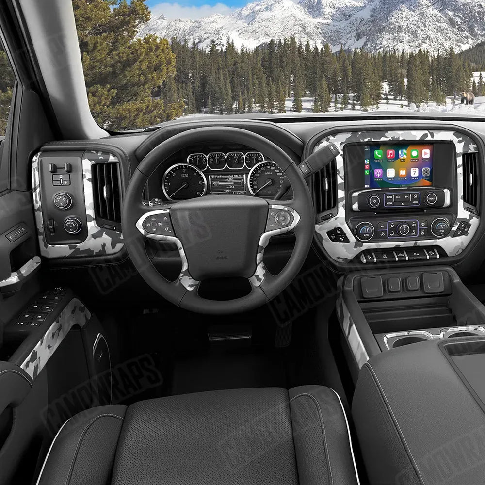 Erratic Snow Car Interior Skins
