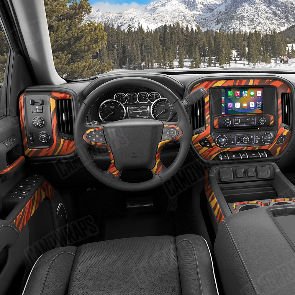Fun Stripe Autumn Car Interior Skins