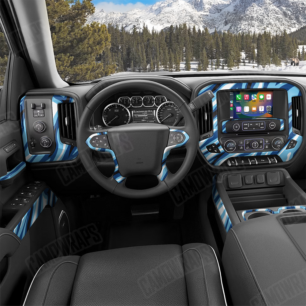 Fun Stripe Baby Blue Car Interior Skins