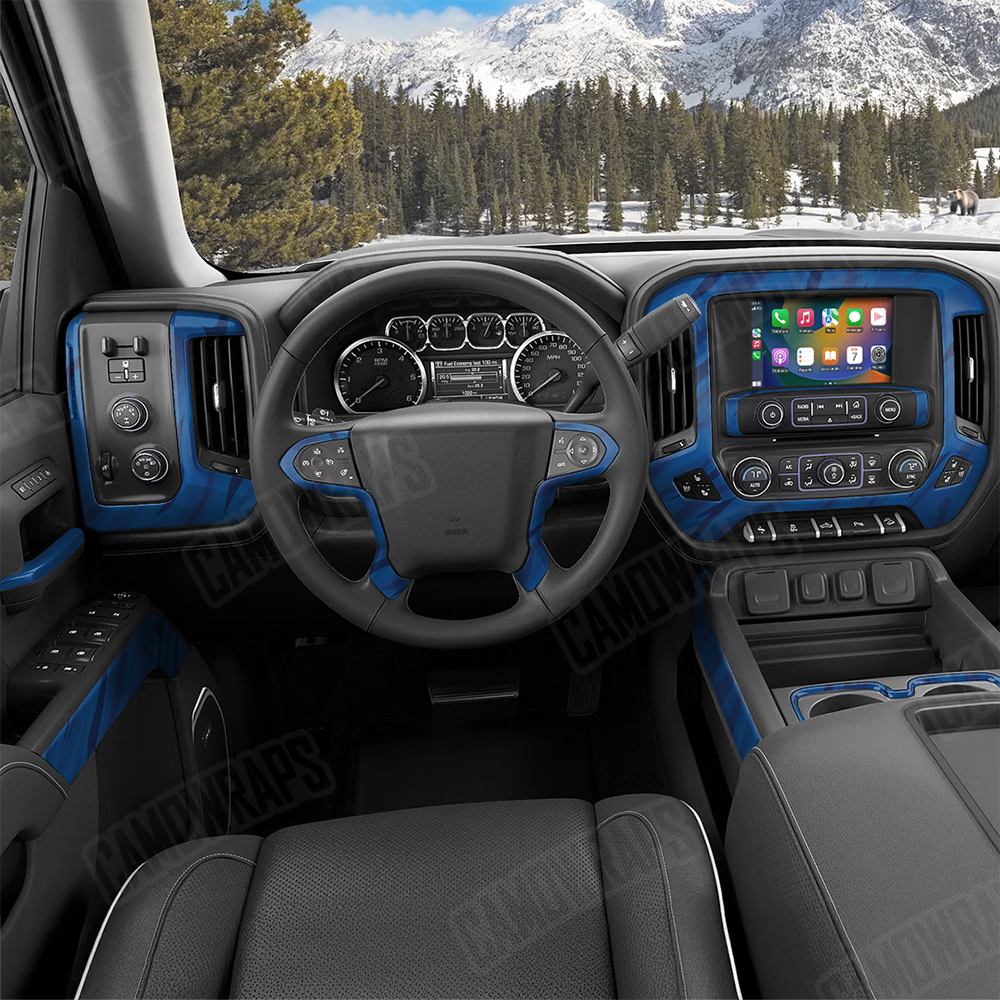 Fun Stripe Elite Blue Car Interior Skins