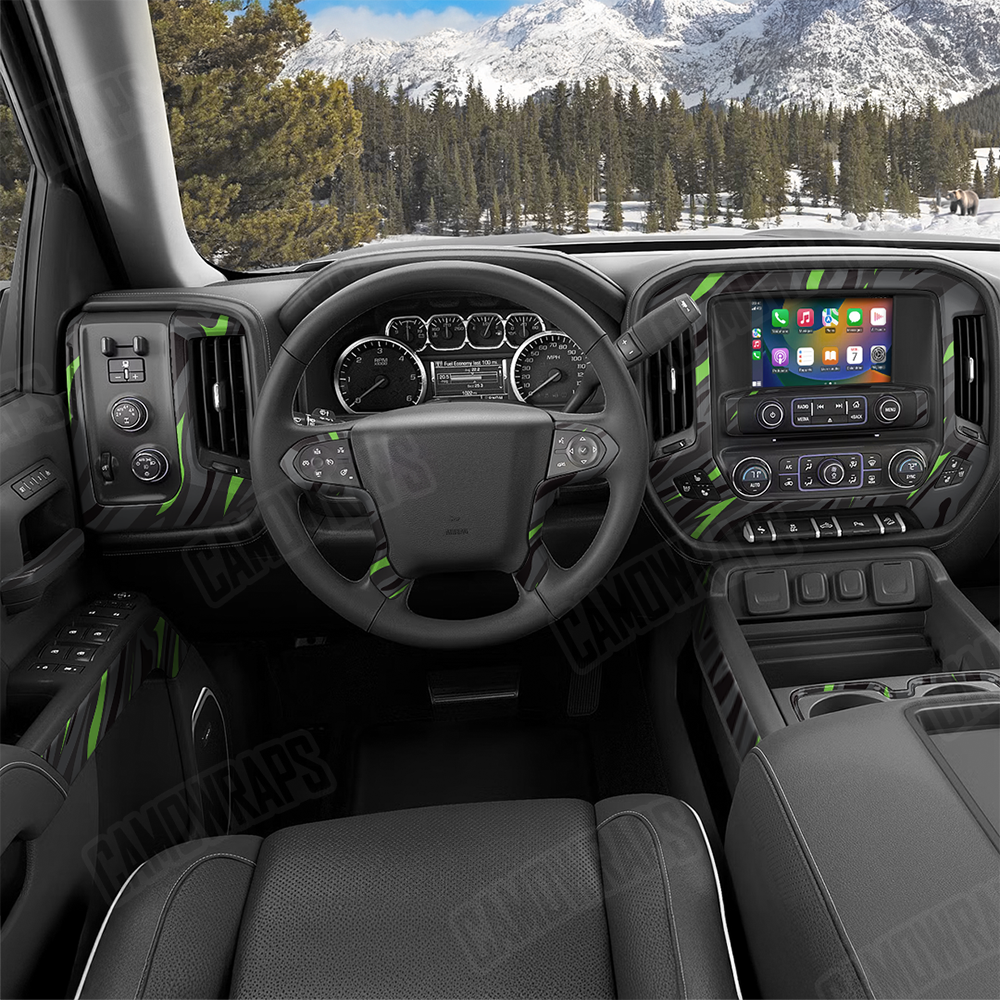 Fun Stripe Metro Green Car Interior Skins