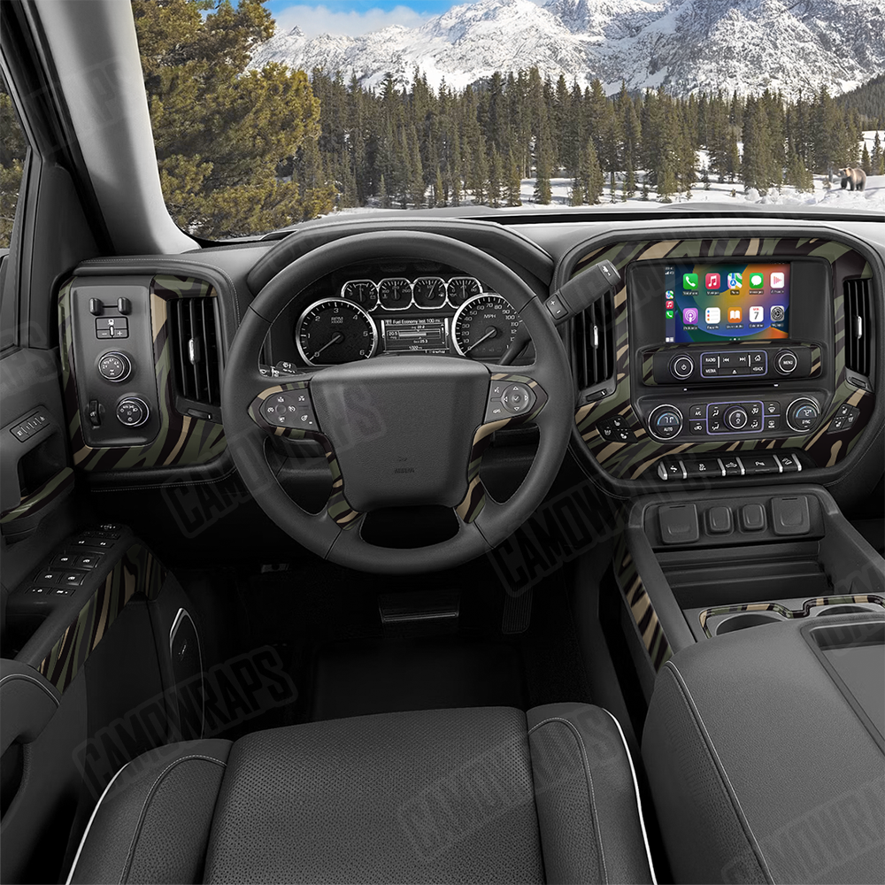 Fun Stripe Militant Charcoal Car Interior Skins