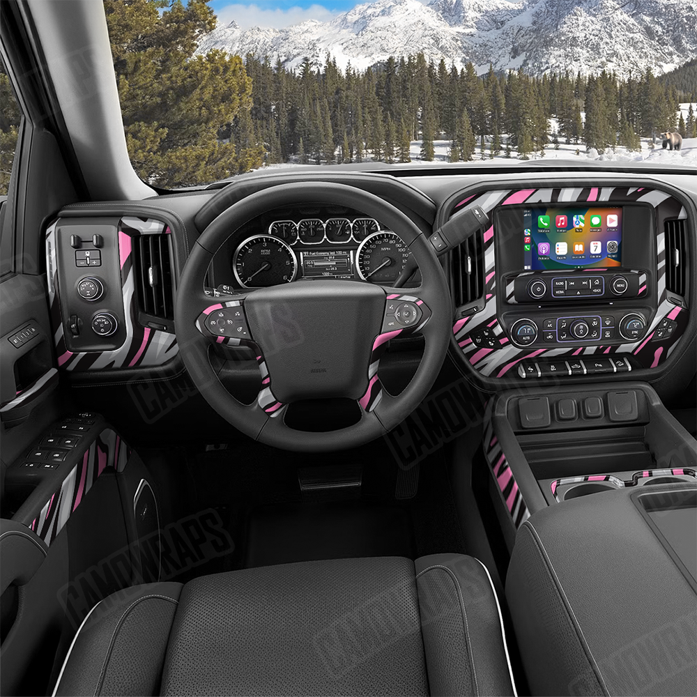 Fun Stripe Pink Tiger Car Interior Skins