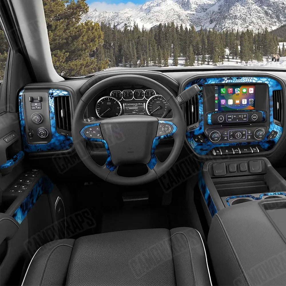 Kryptek Blue Lightning Car Interior Skins