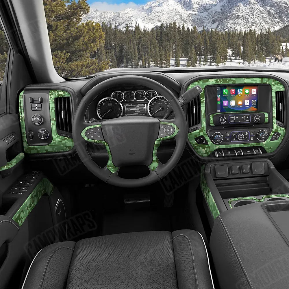Digital Pistachio Car Interior Skins