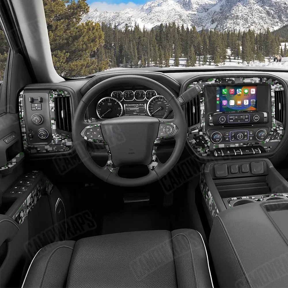 Digital Urban Green Car Interior Skins