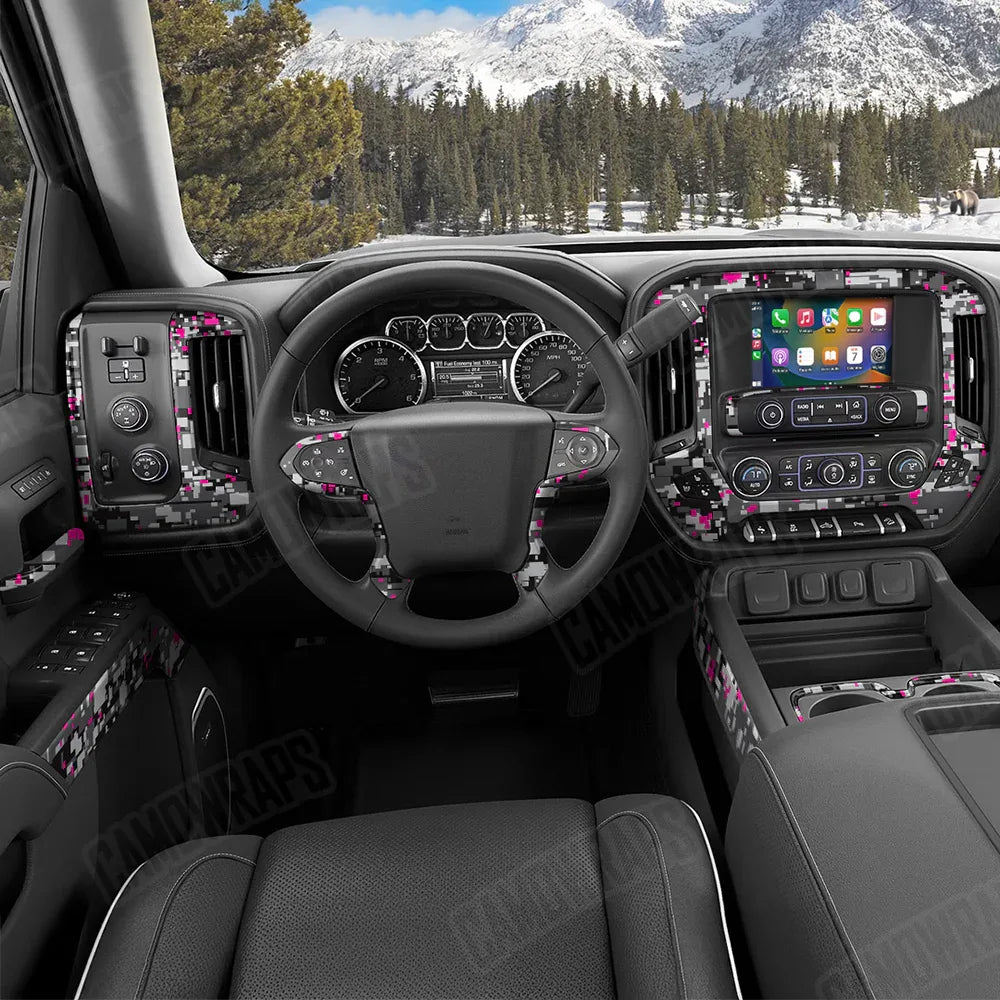 Digital Urban Magenta Car Interior Skins