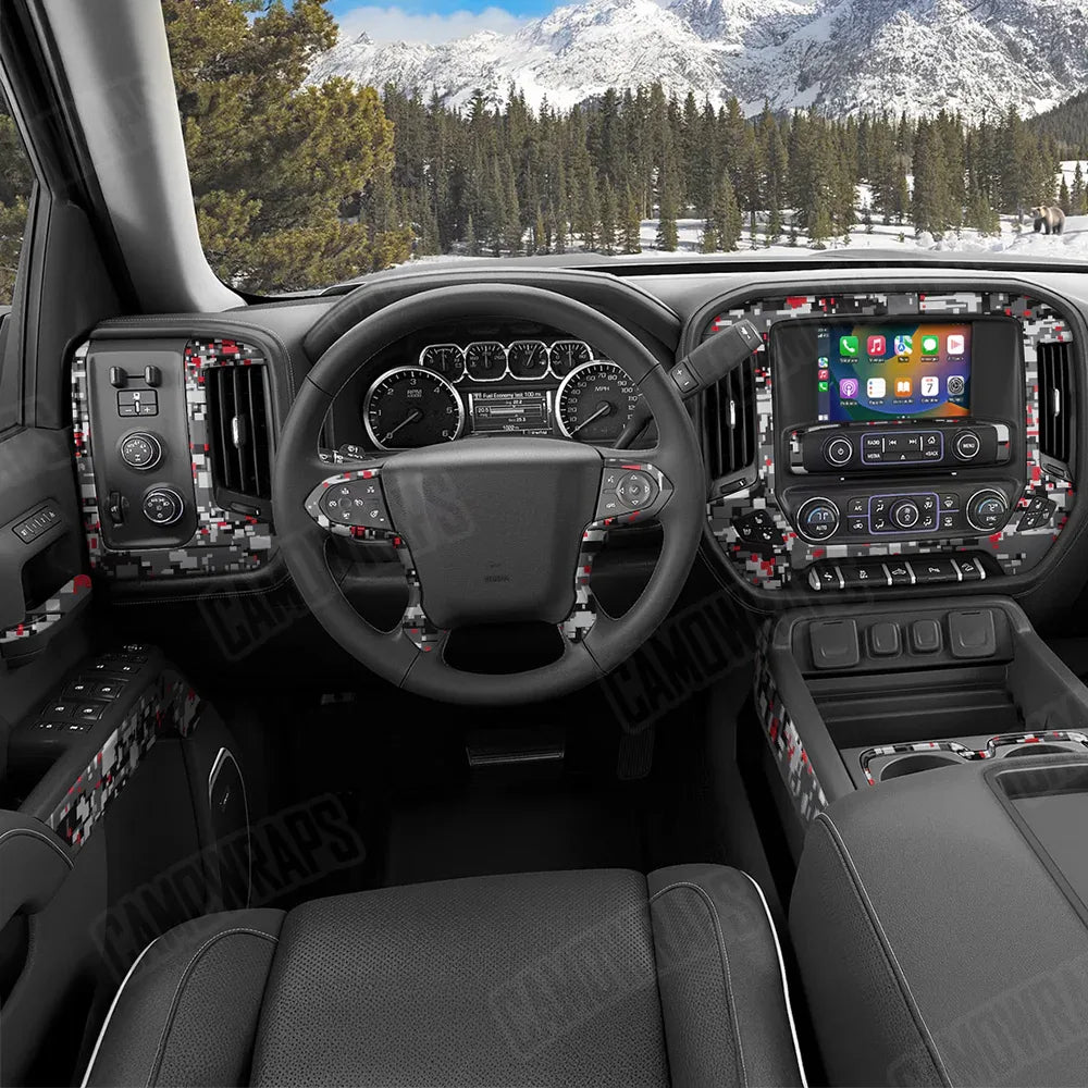 Digital Urban Red Car Interior Skins