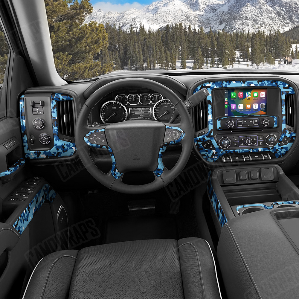 Triangle Baby Blue Car Interior Skins