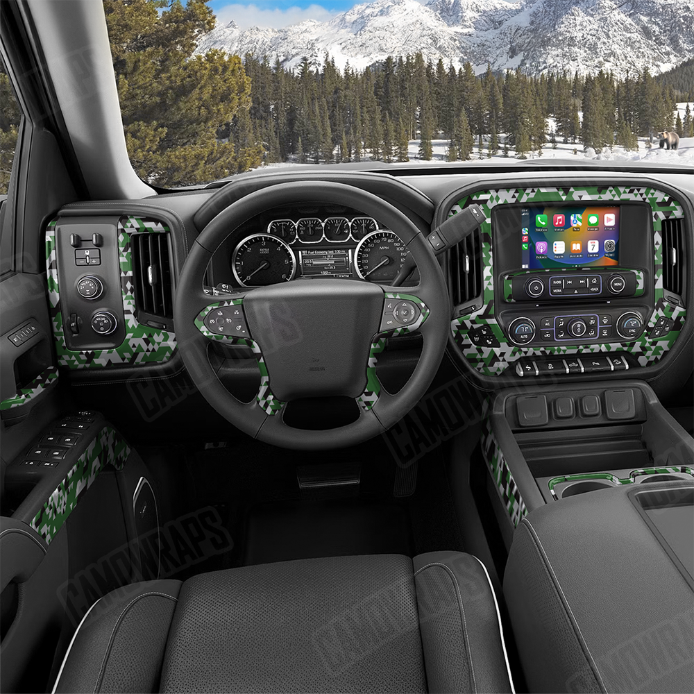 Triangle Green Tiger Car Interior Skins