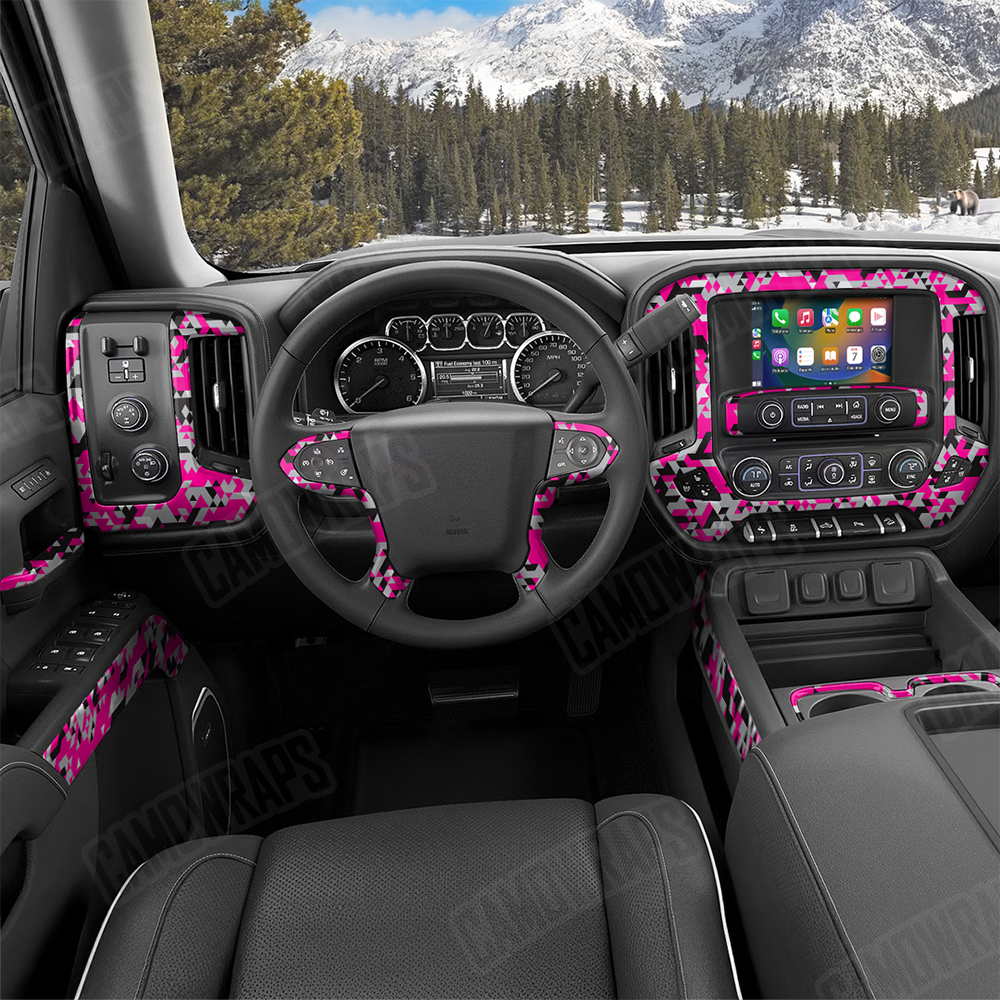 Triangle Magenta Tiger Car Interior Skins