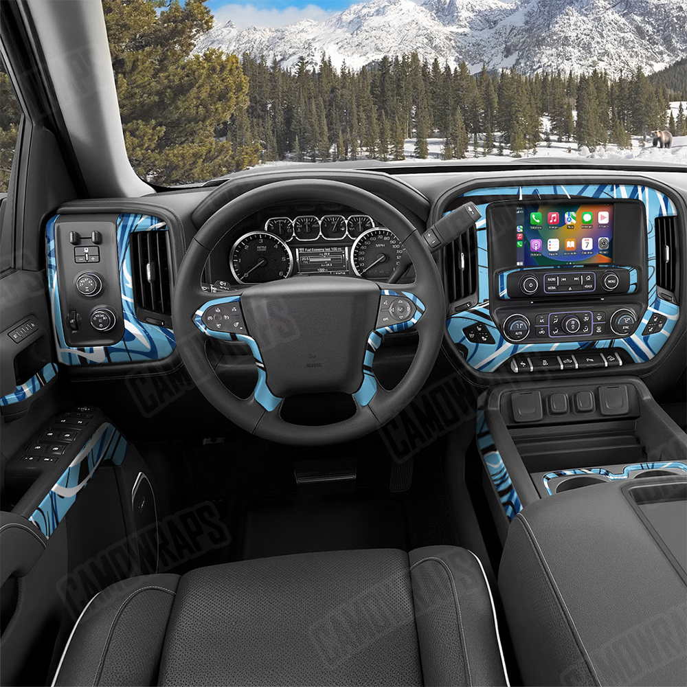 Liquid Smoke Baby Blue Car Interior Skins