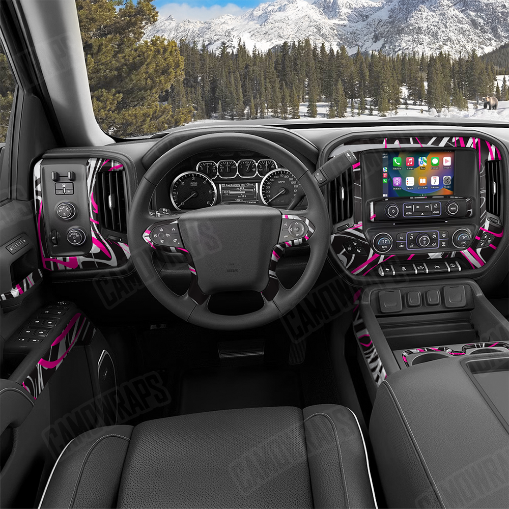 Liquid Smoke Magenta Tiger Car Interior Skins