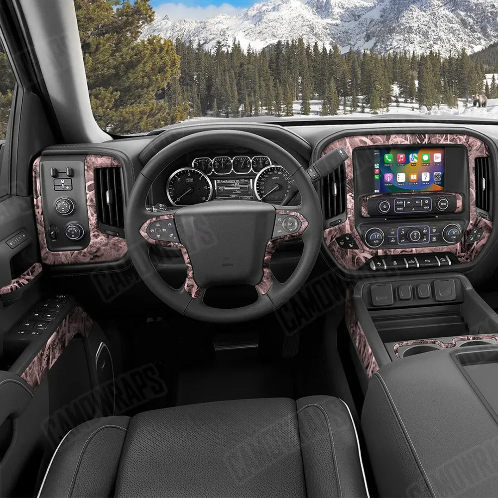 Nature Pink Grassland Car Interior Skins