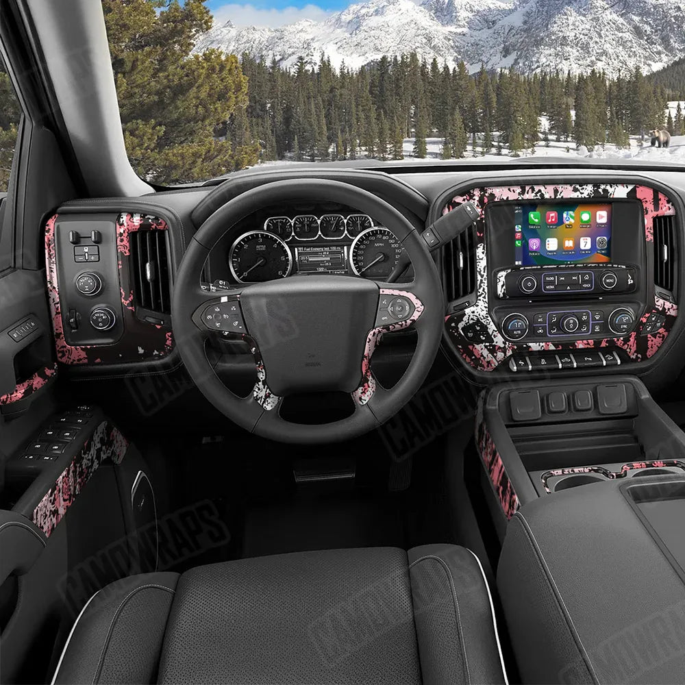 Pasted Pink Car Interior Skins