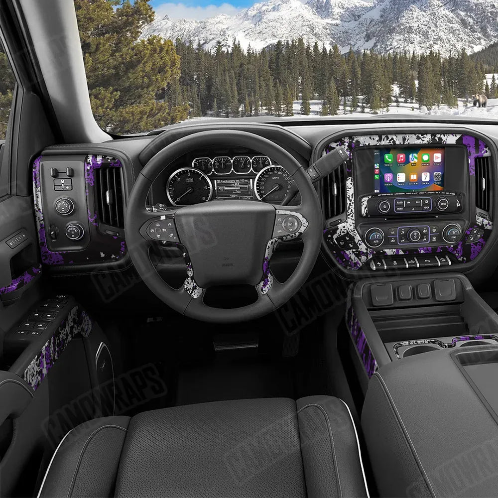 Pasted Purple Tiger Car Interior Skins