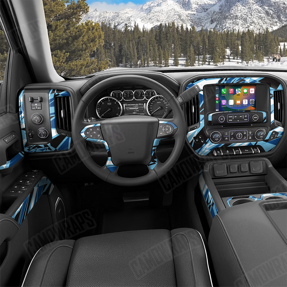 Sharp Baby Blue Car Interior Skins
