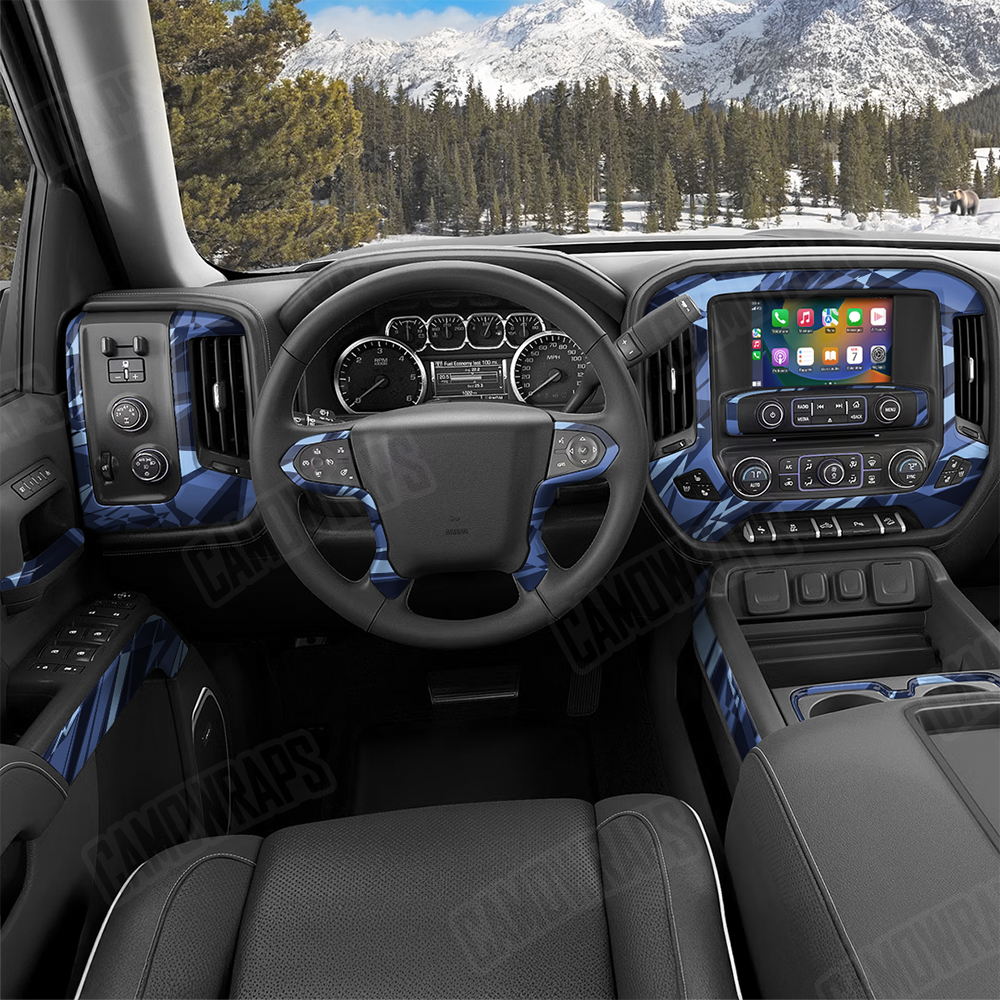 Sharp Blue Urban Night Car Interior Skins