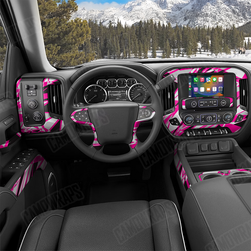 Sharp Magenta Tiger Car Interior Skins