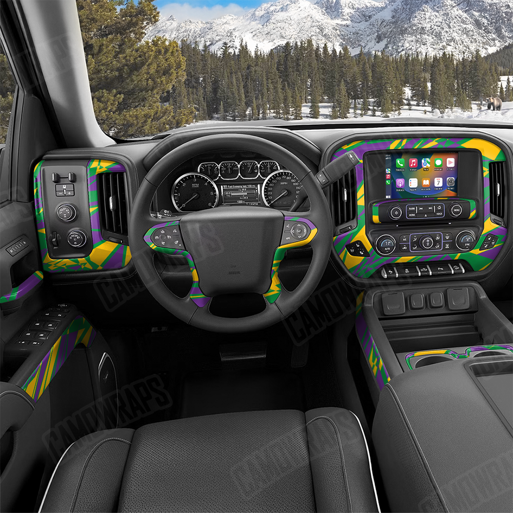 Sharp Mardi Gras Car Interior Skins